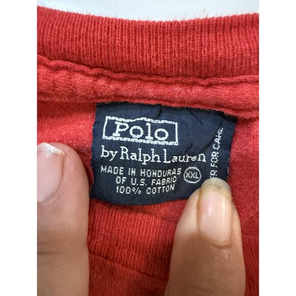 Vintage Y2K Polo Ralph Lauren Shirt Mens 2XL Red Crewneck Embroidered Pony Logo - Picture 3 of 6